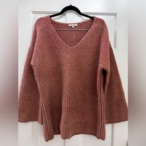 Madewell Cozy Sweater Tunic Top, Size  M, Heather Rose